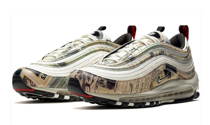Nike Air Max 97 – Newspaper Print / Sail / Black / University Red