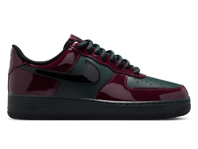 Nike Air Force 1 Low – Burgundy / Dark Green Patent Leather