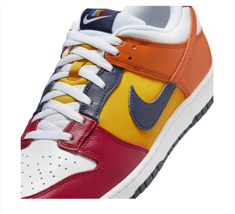 Nike Dunk Low – “What The” Multi-Color / White / Orange / Yellow / Red / Navy