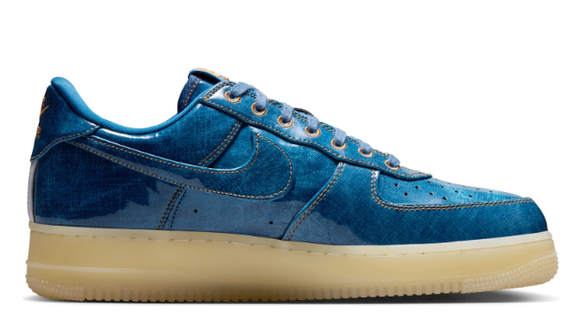 Nike Air Force 1 Low – Industrial Blue / Metallic Gold / Cream Ice