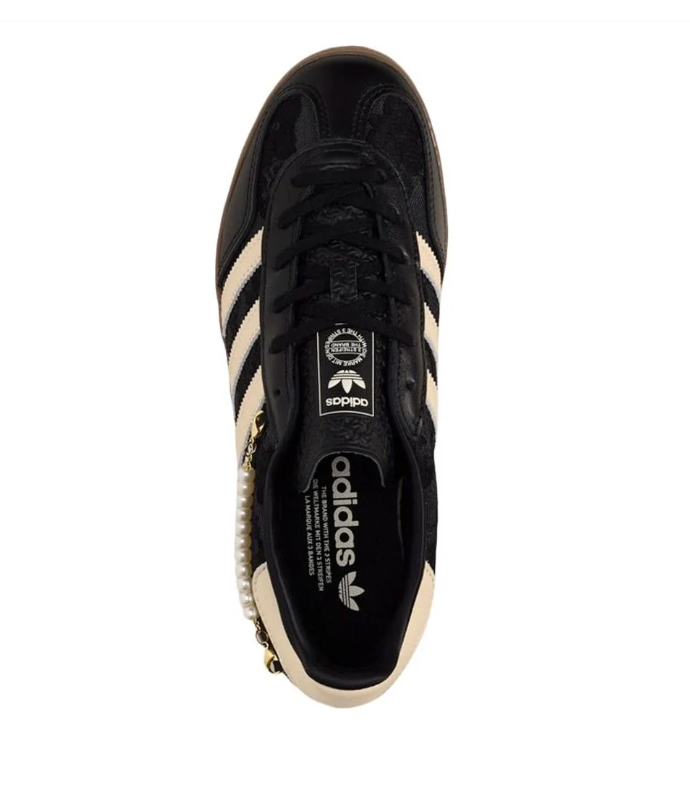 Adidas Gazelle Indoor – Core Black / Cream White / Gum (Pearl Edition)