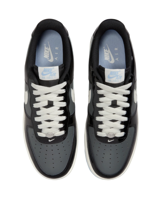 Nike Air Force 1 Low – Patent Black / Summit White / Ice Blue