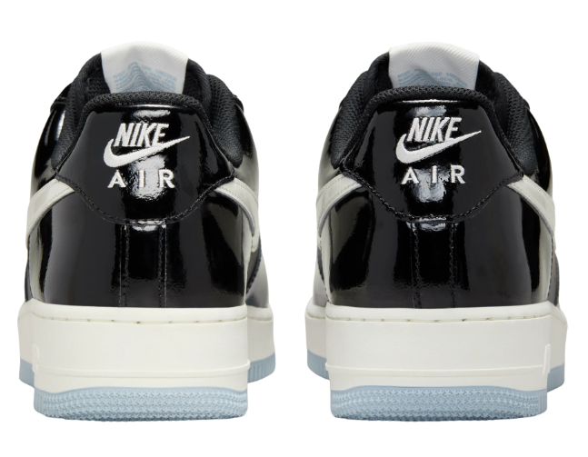 Nike Air Force 1 Low – Patent Black / Summit White / Ice Blue