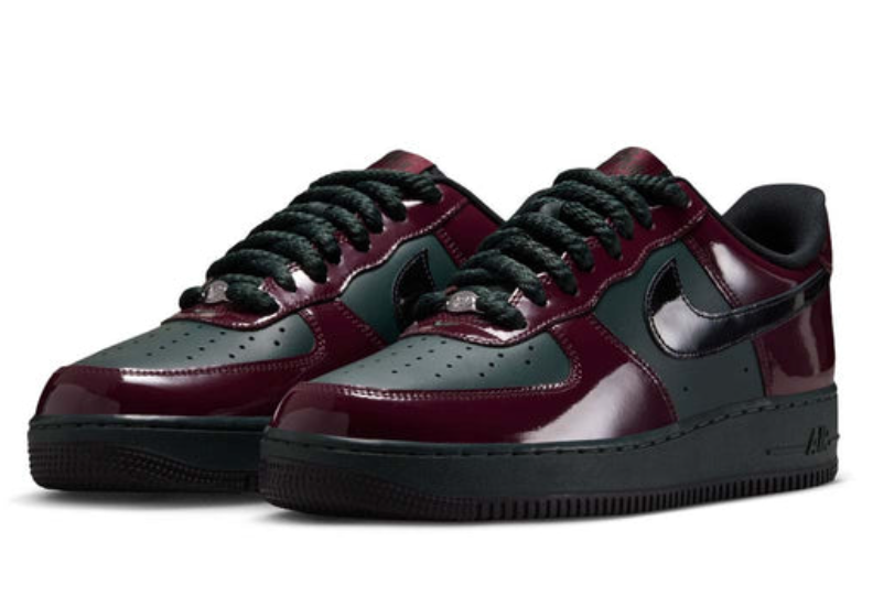 Nike Air Force 1 Low – Burgundy / Dark Green Patent Leather