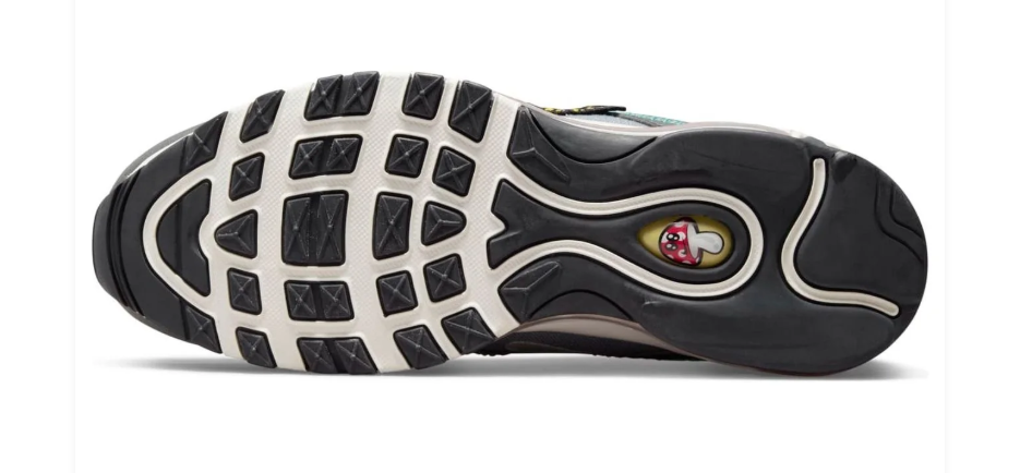 Nike Air Max 97 × Comme des Garçons PLAY – Smoke Grey / Yellow Strike / Blue Lightning