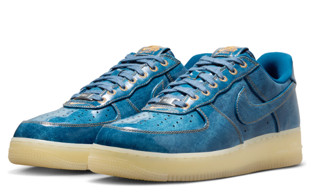Nike Air Force 1 Low – Industrial Blue / Metallic Gold / Cream Ice