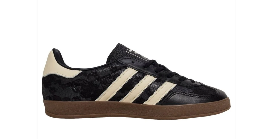 Adidas Gazelle Indoor – Core Black / Cream White / Gum (Pearl Edition)