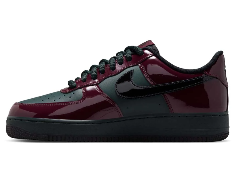 Nike Air Force 1 Low – Burgundy / Dark Green Patent Leather