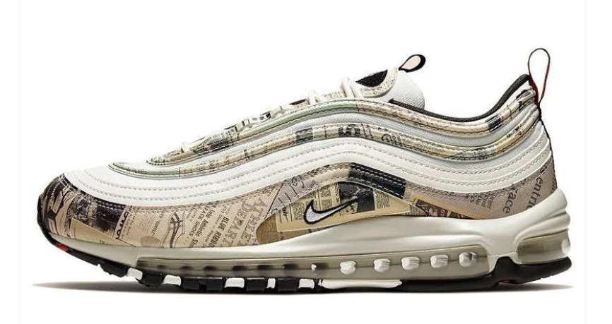 Nike Air Max 97 – Newspaper Print / Sail / Black / University Red