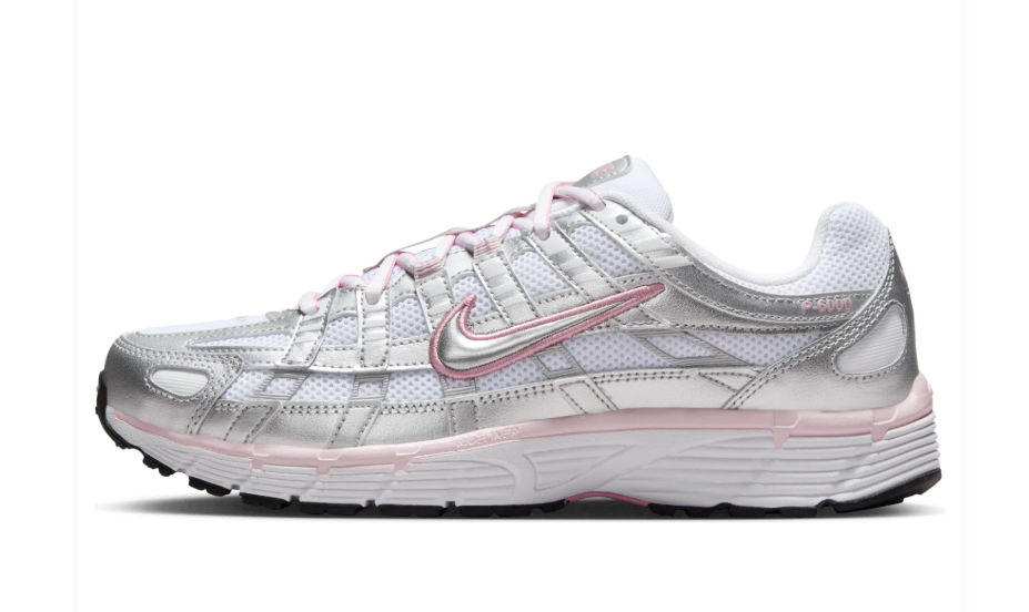 Nike P-6000 – White / Metallic Silver / Pink Foam