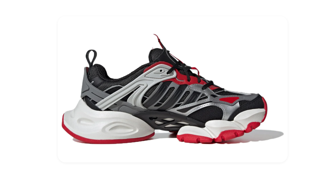 Adidas XLG Runner – Core Black / Silver Metallic / Vivid Red