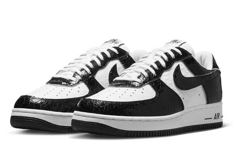 Nike Air Force 1 Low – Black / White Croc Patent Leather