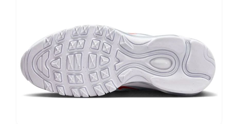 Nike Air Max 97 – Pure Platinum / Siren Red / Lucid Green / Photo Blue